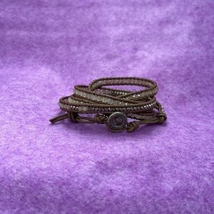 Club Monaco Tan Wrap Bead Bracelet